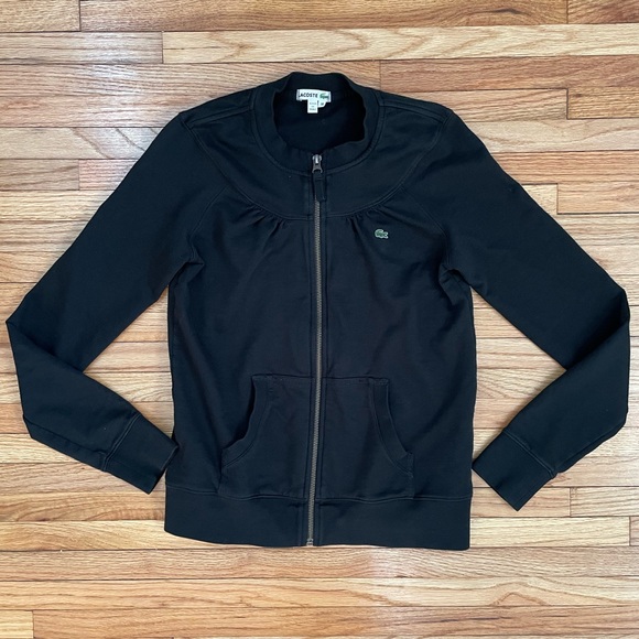 LACOSTE - Black Zip- Up Cardigan - Picture 1 of 11